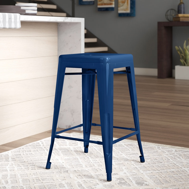 Navy blue discount metal bar stools